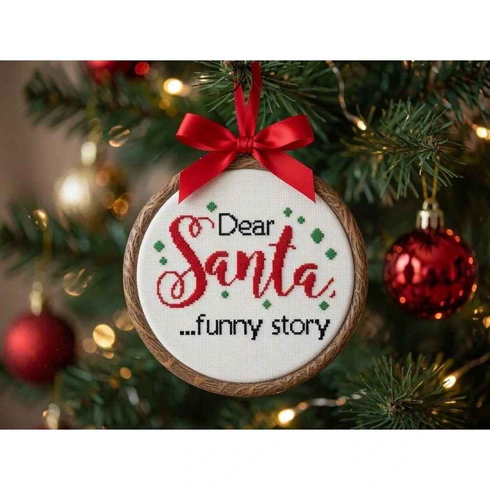 Simple Wave Studio Dear Santa Funny Story Modern Cross Stitch PDF Pattern
